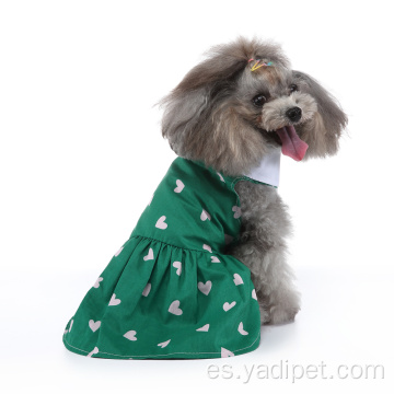 Vestido de perro gato de verano verde Ropa de cachorro